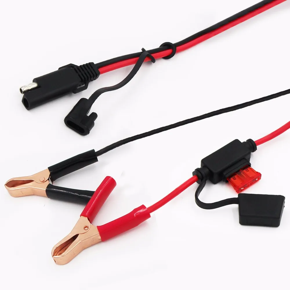 3M 3A Alligator Clip Cable Wiring Red+Black For Battery Chargers Car Solar Panel 