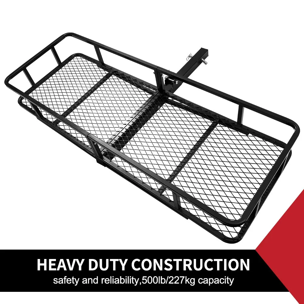 58inch Deluxe Steel Car Cargo Carrier Rear Luggage Rack Hitch Towbar
