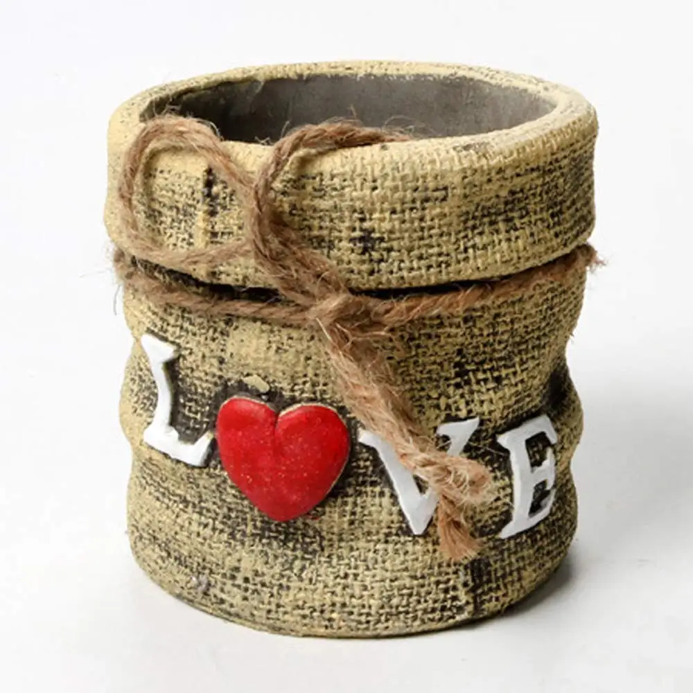 Better-way Vintage Round Cement Plant Pot Windowsill Planter Decoration Orchid Flower Container Gift for Housewarming (4.1 Inch)