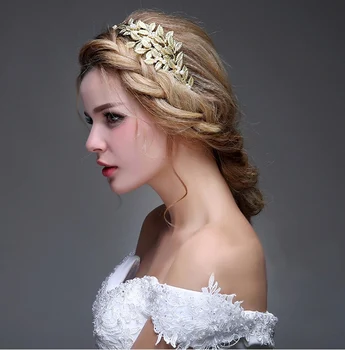 Elegant Golden Bridal Hairbands With Pearls Crystal Crown Tiara Elegant Golden Bridal Hairbands With Pearls Crystal Crown Tiara Headpieces Wedding Hair Accessories