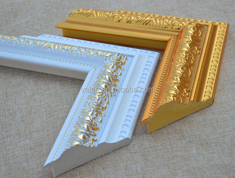 Free Sample Golden Fancy Design Ornate Picture Frames Moulding Profile