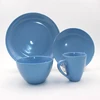 16pcs solid color glazed ceramic stoneware dinner set tableware sets customized home used everyday OEM accepted