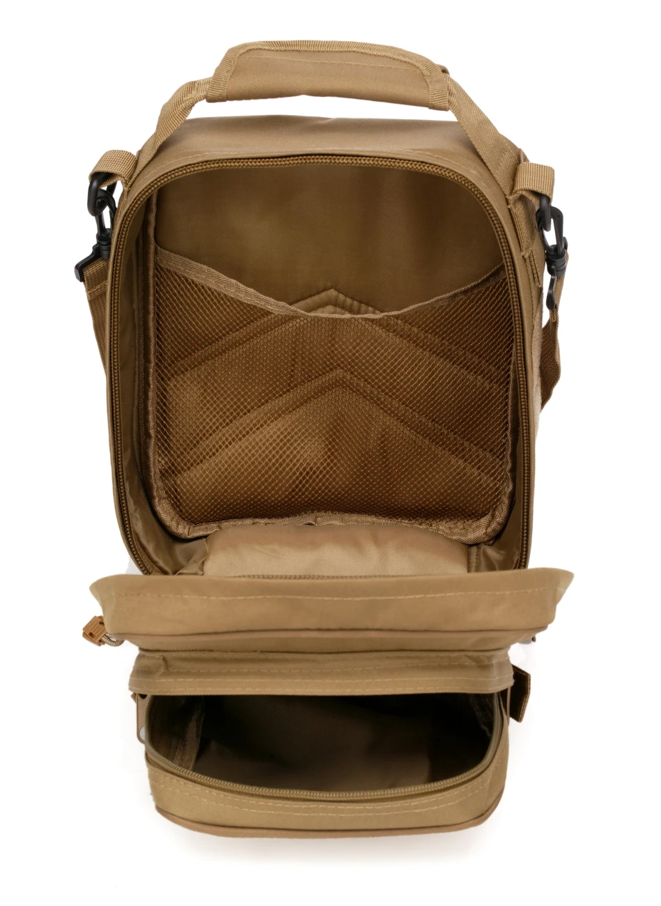 Tan color waterproof durable  EDC sling cross body bag  backpack handbag three-use bag