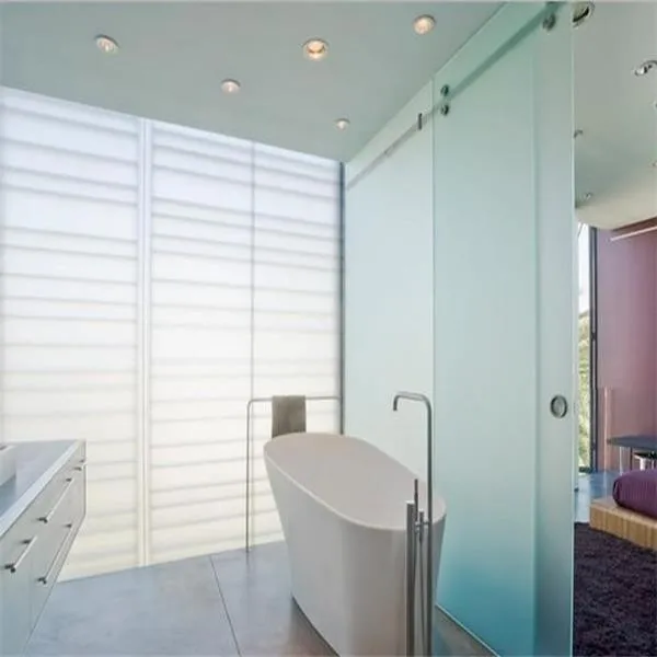 6mm 8mm 10mm 12mm Tempered Frosted / Acid Etched Decorative Bathroom Door Glass Panels with Australian Standards