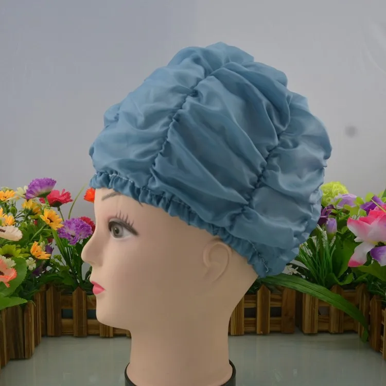 Double Layer Unique Shower Caps For Women Bathing Cap Satin