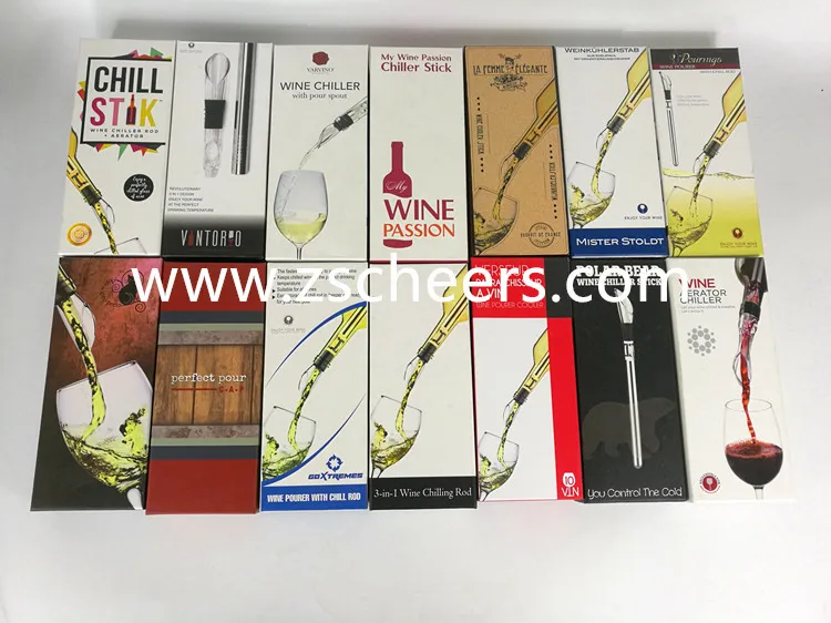 Vinenco Wine Chiller Set + Foil Cutter, Stopper, Pouch, Ebook - Premium  3-in-1 Stainless Steel