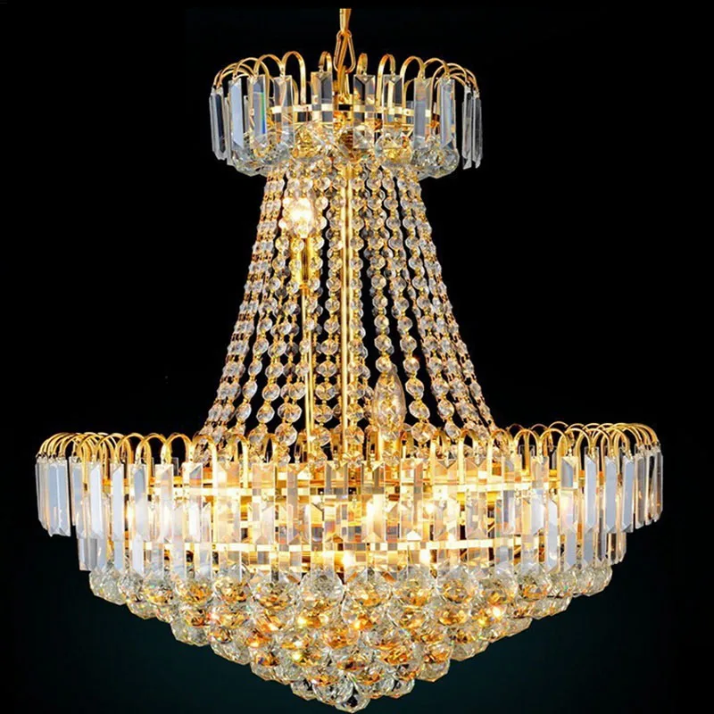 Modern Fashion LED Royal Empire Golden Crystal Chandeliers French Art Lights Luxury Decoration Ceiling Lamps Lighting