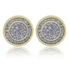 fashion gold men american synthetic pave diamond earrings stud for women