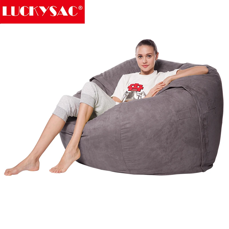 Corduroy Lounge 5ft/6ft/7ft/8ft Large Xxl Size Foam Lazy Boy Bean Bag ...