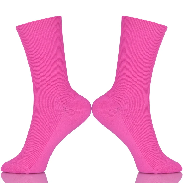 New Design Pure Color Cotton Socks  In Tube Korean Green Blue Orange Pink