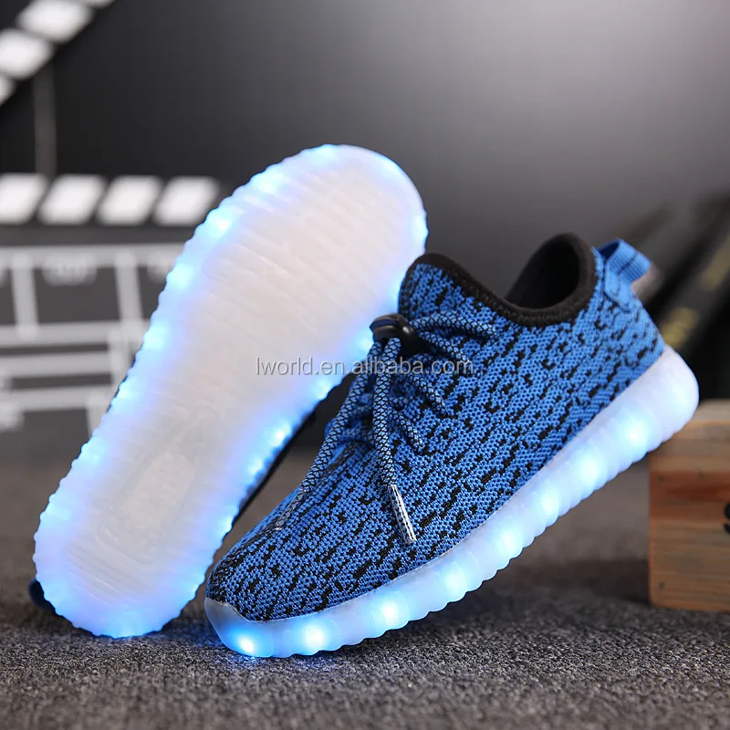 Difference design led shoes for kids lace/velcro version led light for kids shoes