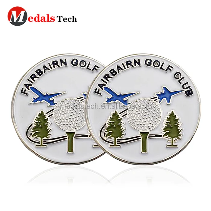 Good quality low price personalized metal crystal golf ball marker with custom logo