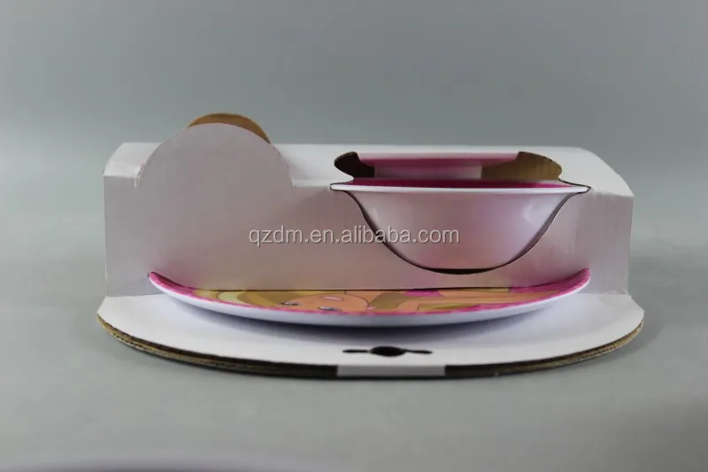Customized 3pcs Melamine Kids dinner set FDA LFGB