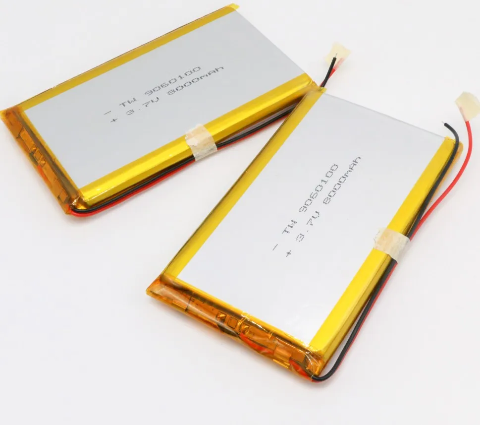 9060100 1s4p 24000毫安时机器矩形锂聚合物离子电池单元组,带连接器