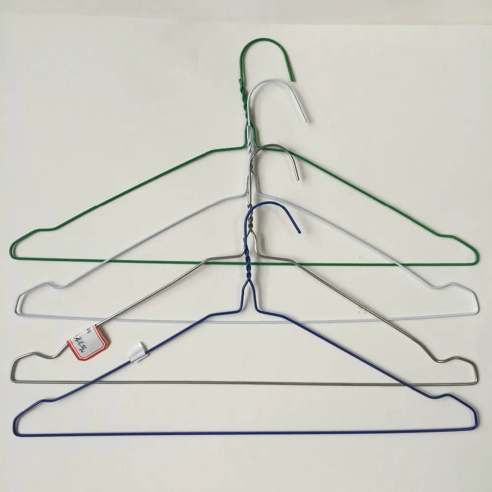 Cheap Plastic Coated Metal Wire Hanger Disposable Laundry Hanger For