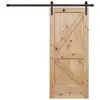 Hot sale K-plank Solid wood barn doors Knotty Alder wood sliding barn doors sets