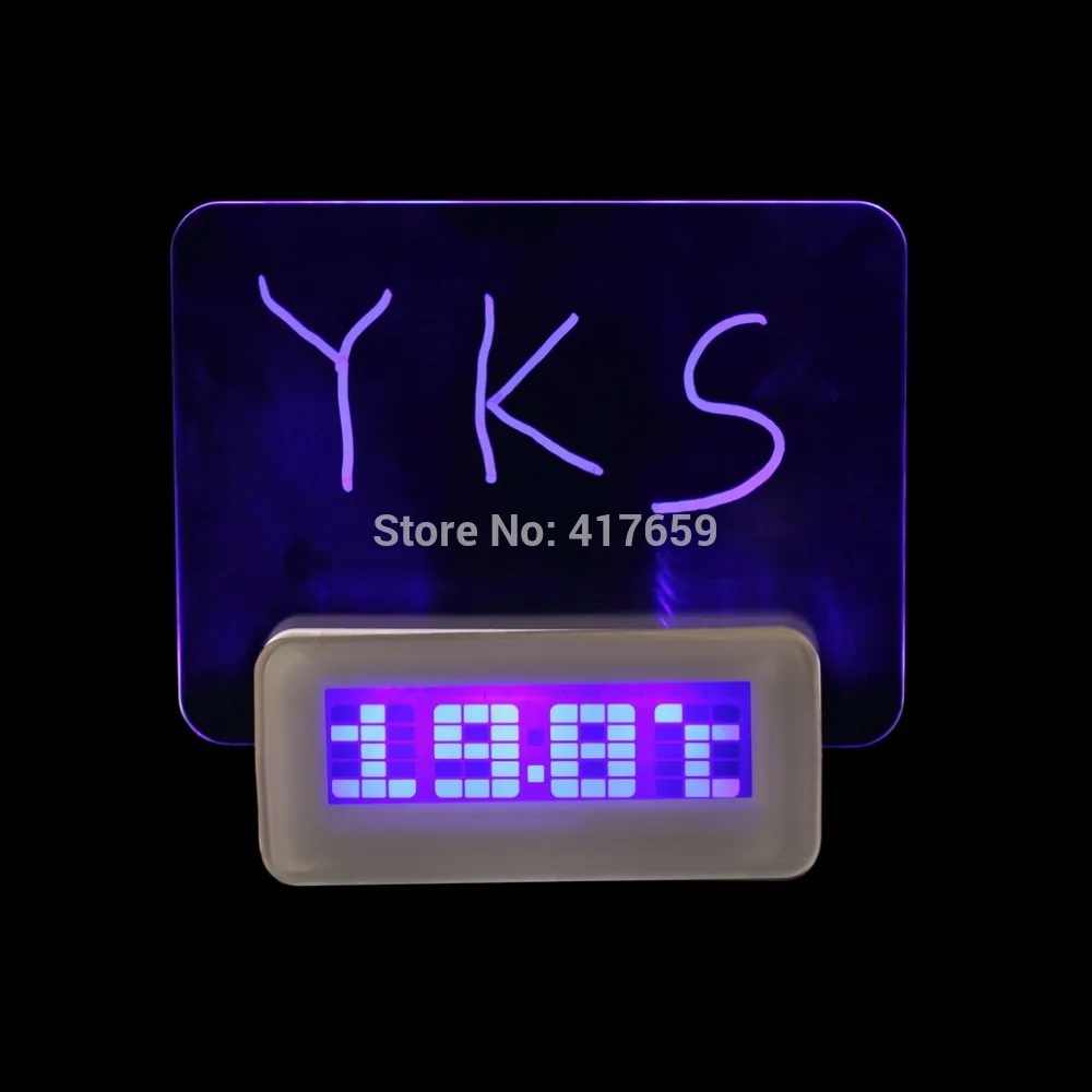 2016 Free Shipping Luminova LED Digital Clock led Luminous Message Board Alarm Clock With Calendar Desktop