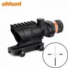 Ohhunt Optic Scope 4x32 BDC Glass Etched Reticle Real Red Fiber Optic Rifle Scope With Top Rail