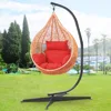 Black Solid Steel C Frame Chair Hammock Stand Construction Porch Swing Hanger