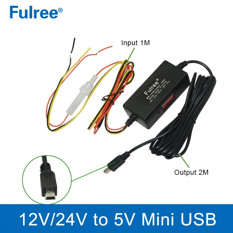 10ft (3m) 12v To 5v Car Power Inverter Converter Mini Usb Dash Cam