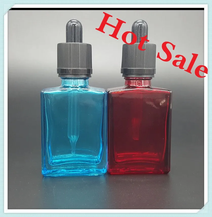30ml Square Glass Bottle Dropper 1oz Rectangle Glass Dropper Bottle