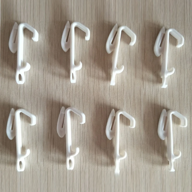 thumbnail: Pangda 50 Stuks Gordijnrail Gliders - Witte Plastic Haken Voor Gordijnen & Douche