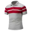 Polo Shirt Men Quick Drying 2019 Breathable Summer Casual Stripe Turn Down Collar Shirt Short Sleeve Tee Top