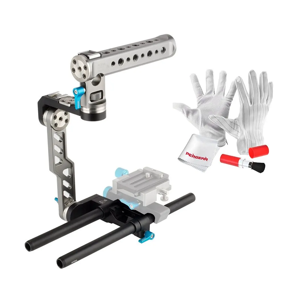 Fotga DP500III Transformable Top Handle Front C Cage Handle Grip with 15mm Rail Rods Quick Release Plate for Blackmagic BMCC BMPCC 5DIII 5DIV A7R A7S A7SII GH3 GH4