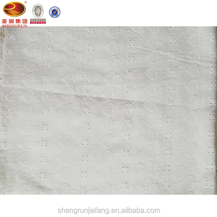 Factory hot sale white TC lace embroidery fabric for garment