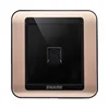 Quality Assured Black Panel electrical switch TEL Socket/RJ 11 Electrical Pop Electrical Switch Sockets 86*86