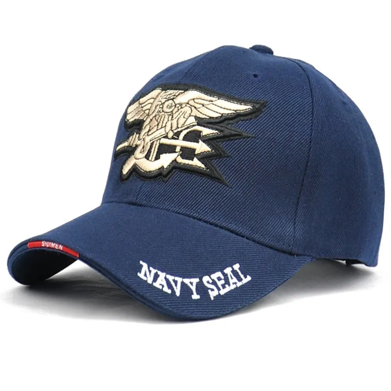 Baseball Cap Navy Seal Black Logo Embroidery Military Hats for Men & Women B