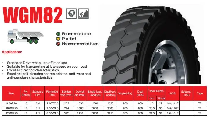 Windpower Brand truck tyre wgb21 8r22.5 9r22.5 10r22.5 295/80r22.5