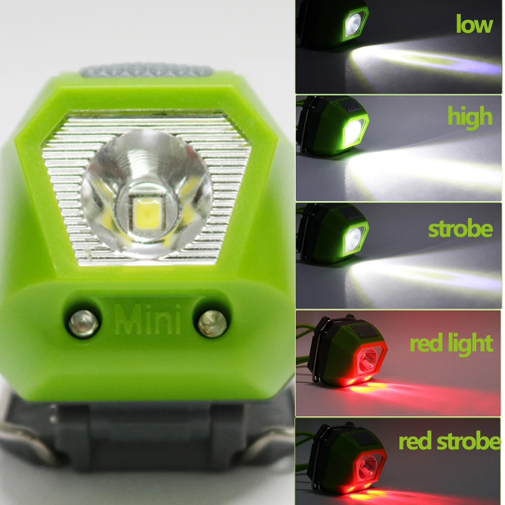 5 mode portable Mini led Headlamp for running factory