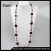 Pearl shell round bead long sweater necklace china wholesale