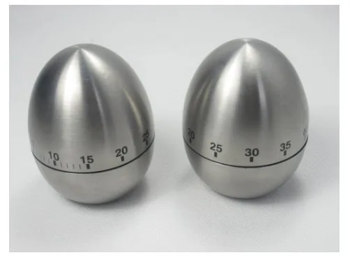 Oval 60 Pieces Countdown Egg-shaped Timber Mechanical Countdown Kitchen Countdown Stainless Steel Timer