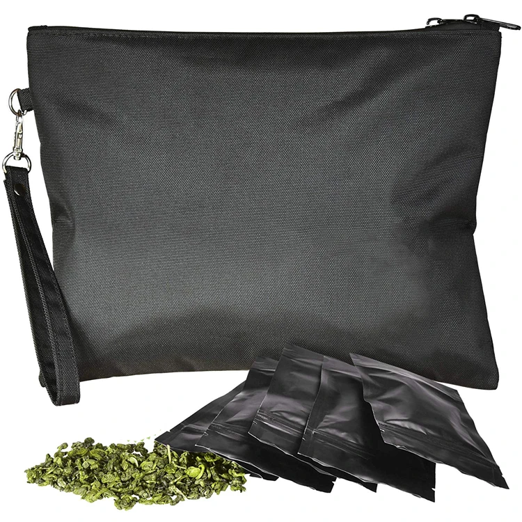 Custom Zipper On Top Polyester Odor Carbon Lined Smell Proof Weed Bag