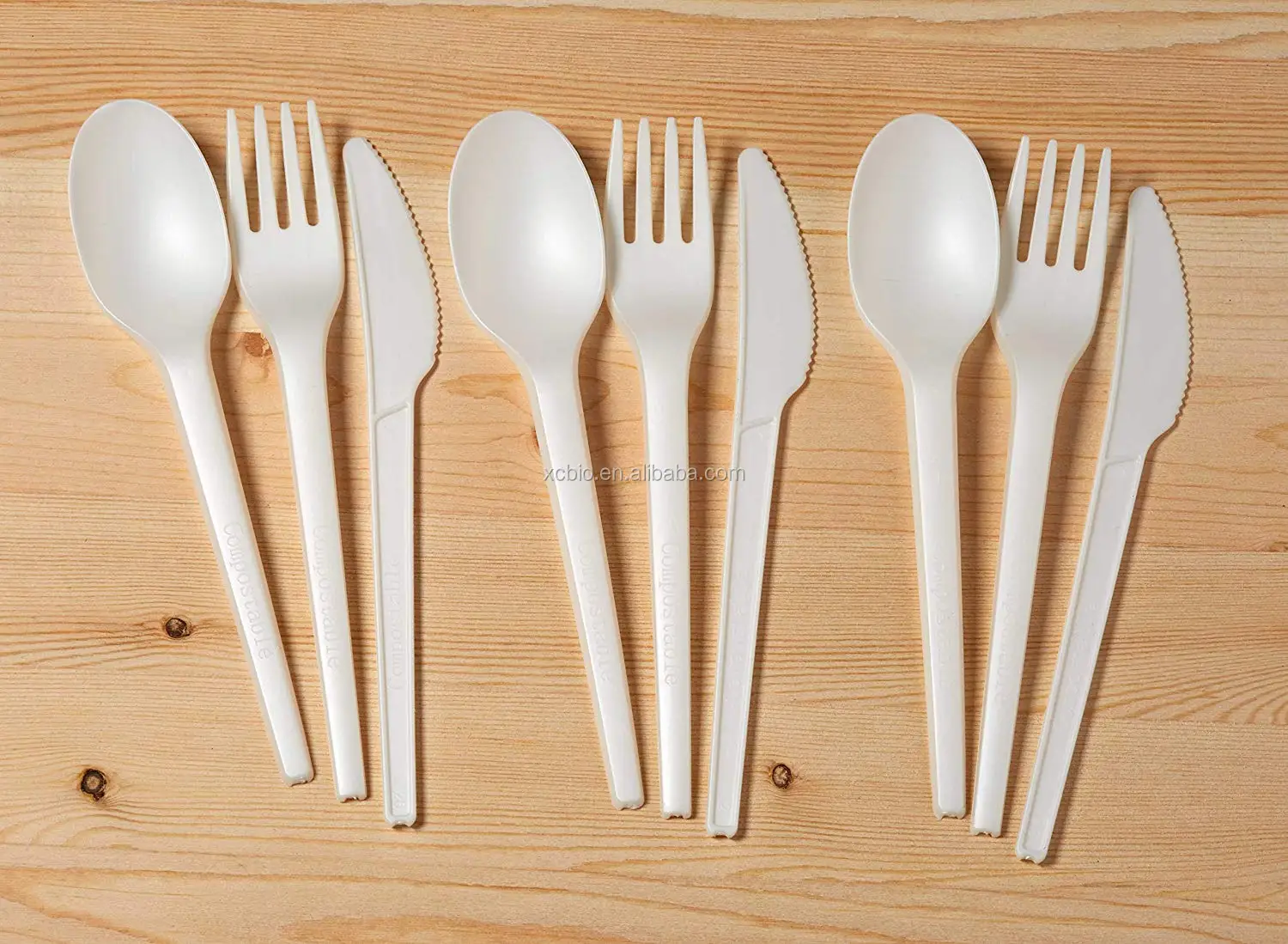Compostable Eco Friendly Cutlery Set CPLA Disposable Biodegradable  Cornstarch Cutlery