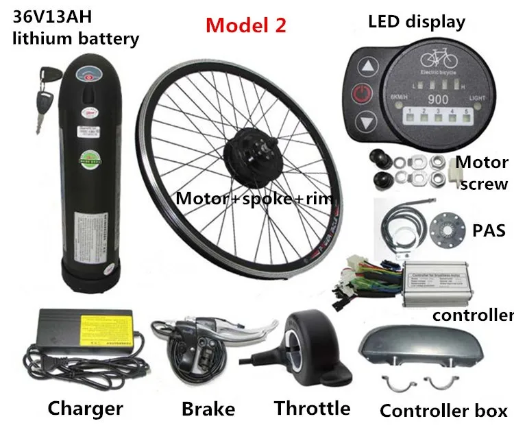 Excellent 36V 13AH Kettle Battery Electric Bike Kit 350W 500W Front/Rear Motor Optional With Pedal Assist Ebike Kit 1