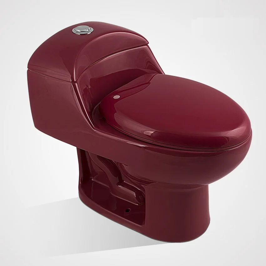 South America S Trap Siphonic Flush Wc Inodoro One Piece Peach Burgundy Color Toilet Buy Peach