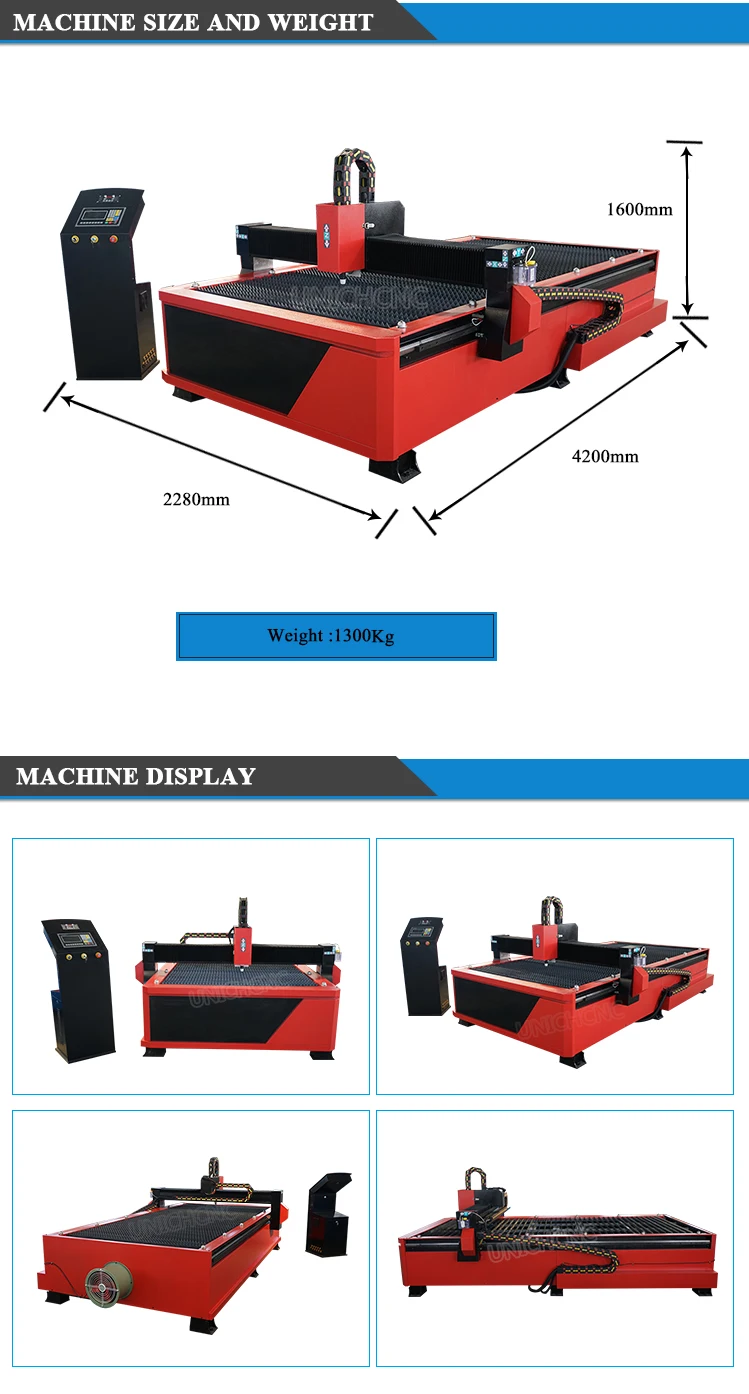 High performance torch height controller water bed 100 amp plasma power source cnc plasma cutting machine