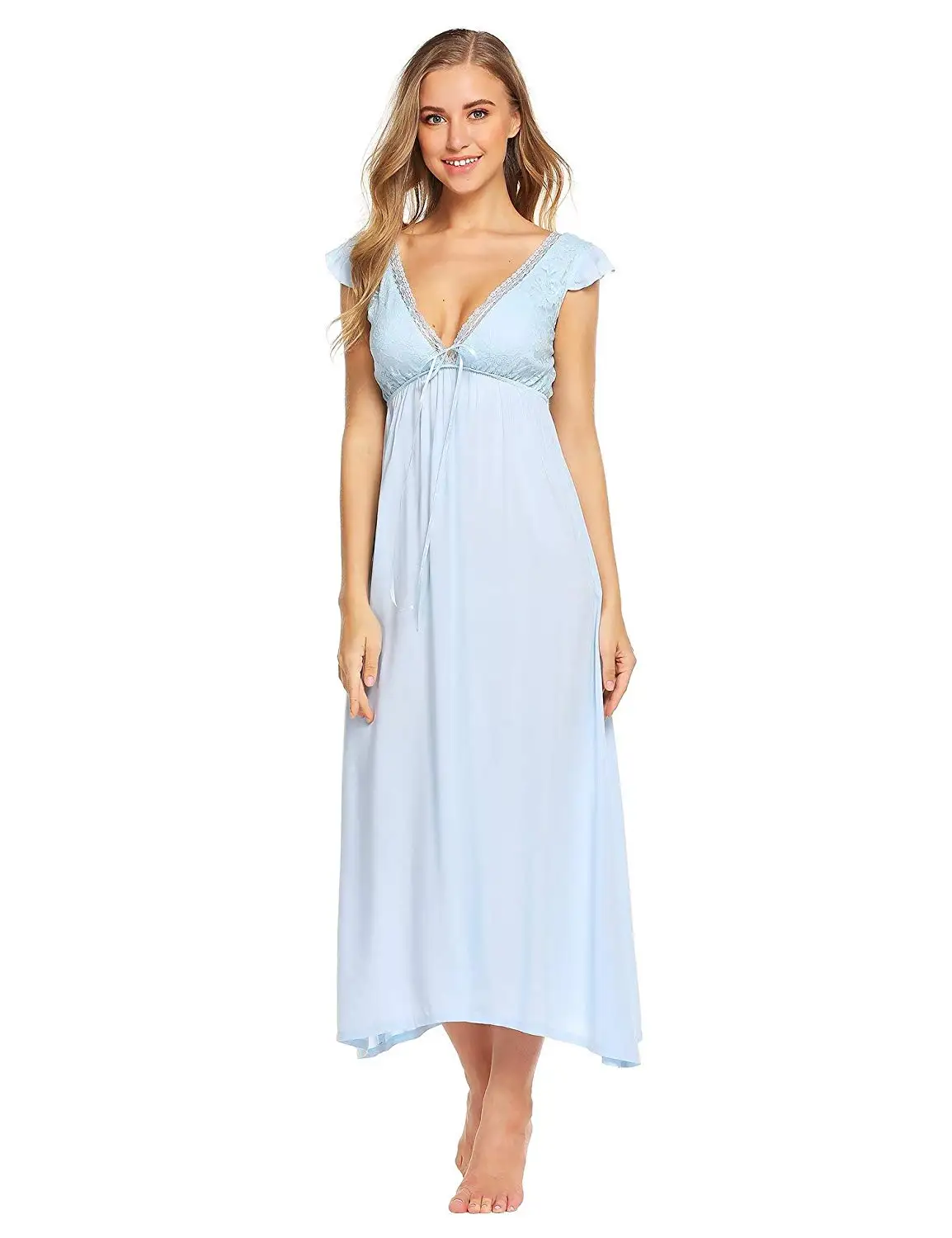 deep v neck nightgown