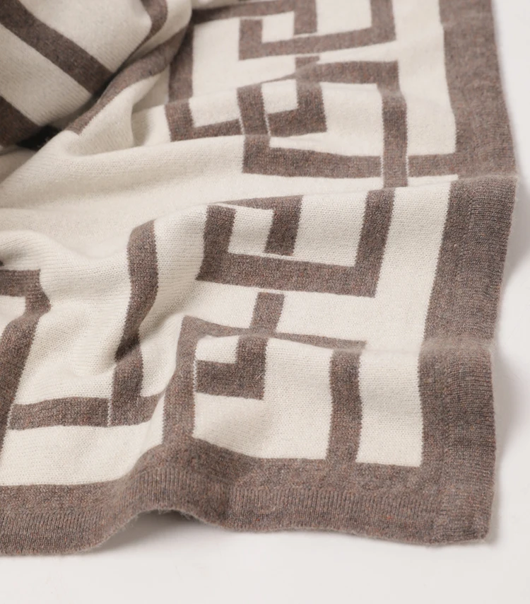 Stripped Luxury Fringed Cashmere Throw 100 Cashmere Blankets Throws