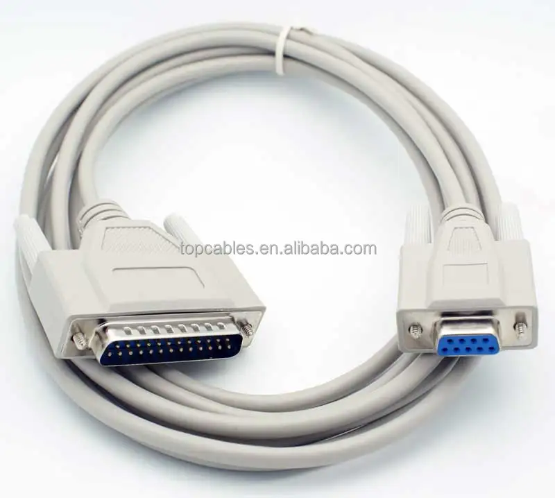 Mini DB9 Male 9-Pin to DB25 Female 25-Pin Serial Port Modem Adapter Connector