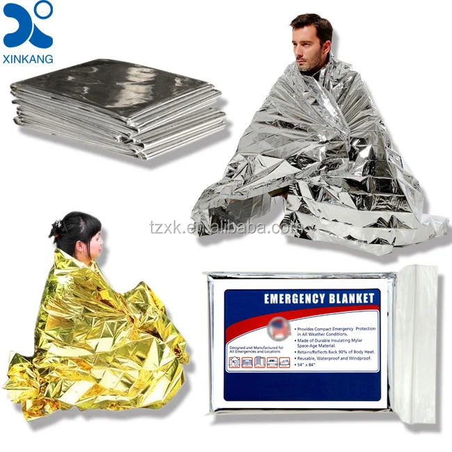New 52" X 84" Large Emergency Rescue Blanket Foil Mylar Emergency Water