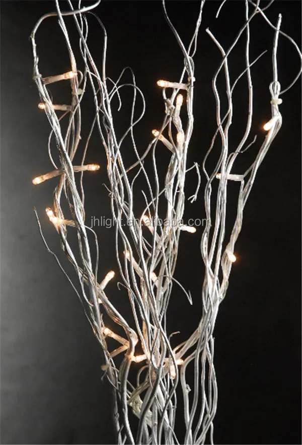 Verlichte Takken Zilveren Krullend Wilg Warm Wit Licht( 10 Takken ... Verlichte Takken Zilveren Krullend Wilg Warm Wit Licht( 10 Takken ...