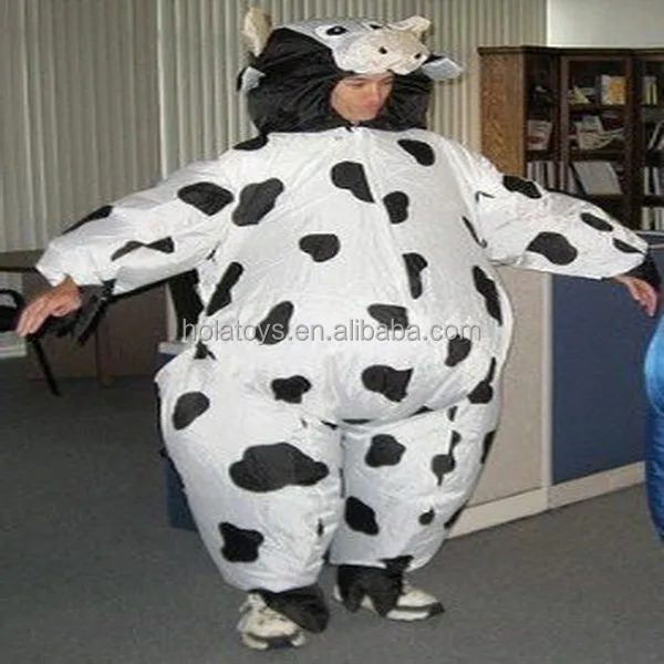 Hola White And Black Inflatable Cow Costume/dancing Cow Costume Buy
