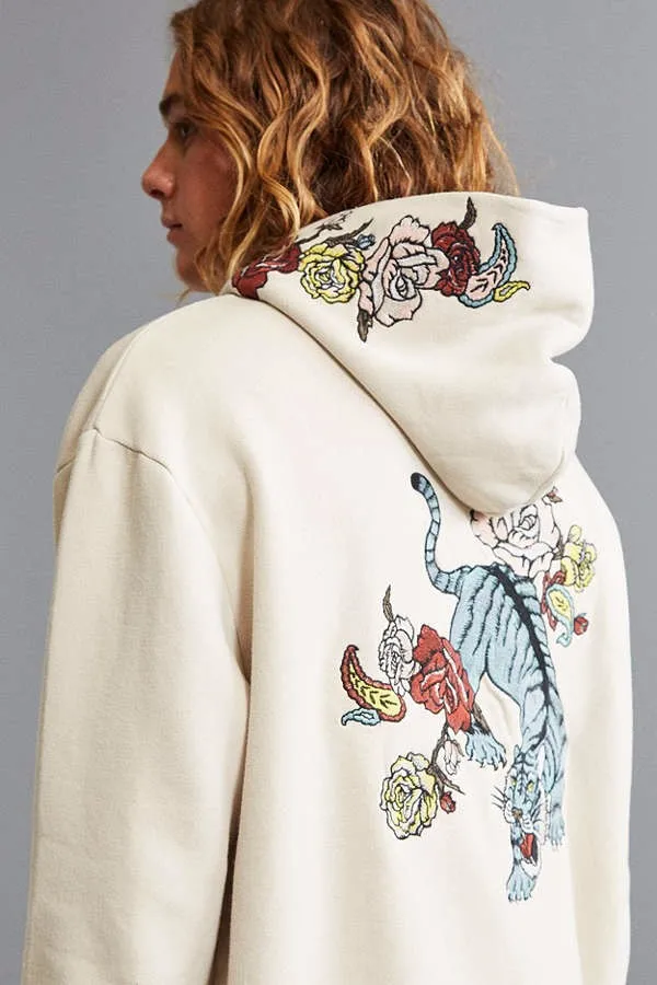 sweatshirts with flowers embroidered