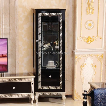 Modern New Style Design Luxury Single Door Carving Display Cabinet European Classic Wood Carved Frame Glass Wine Cabinet Buy Glass Door Display