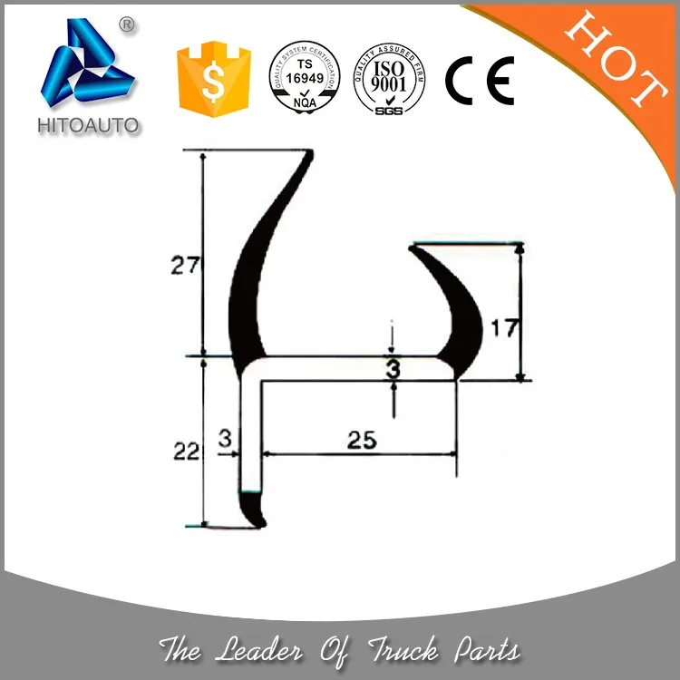 H25a Pvc Dry Box Truck Body Rubber Seal Strip (truck Door Seal) Buy Rubber Seal Strip,Dry Box