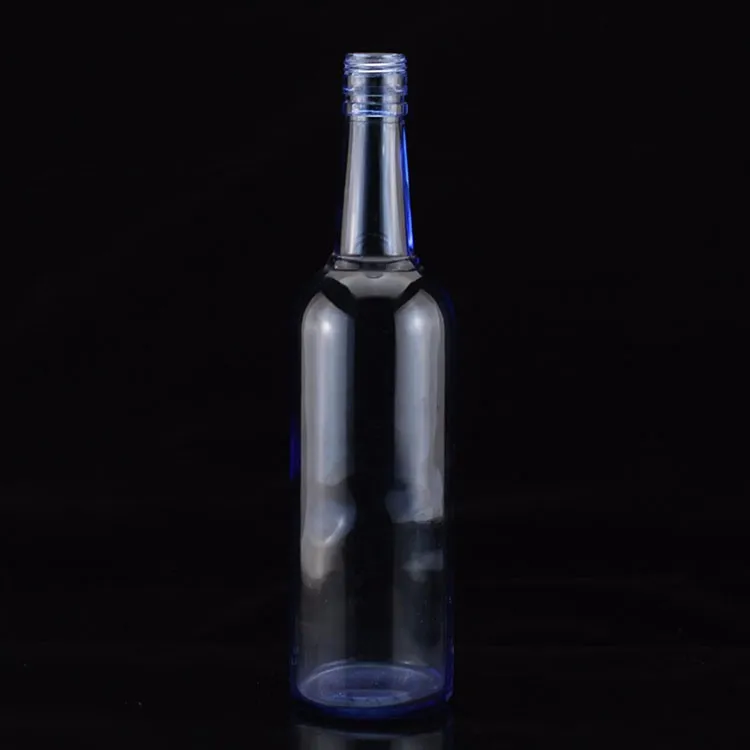 750ml Glass Bottle With Gradient Color Blue Vodka Bottle Red Cap Liquor